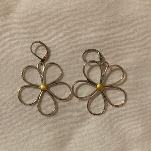 Silver and Gold Flower Earrings